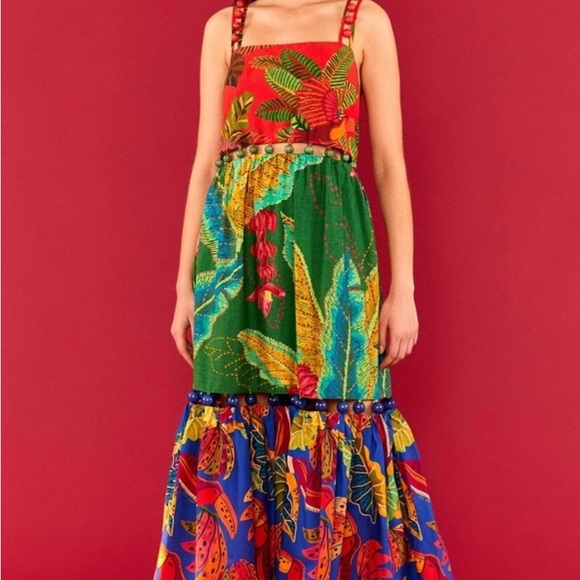 Farm Rio Mixed Prints MIDI Dress - Picture 11 of 11